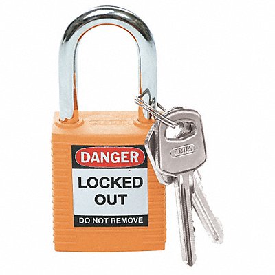 BRADY 123268 H1698 Lockout Padlock KA Orange 1-3/4 H PK3