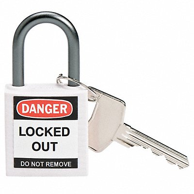 BRADY 143162 H1700 Lockout Padlock KD White 1-2/5 H