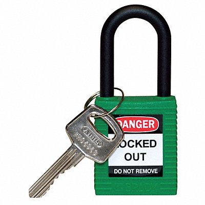 BRADY 123326 H1704 Lockout Padlock KD Green 1-3/4 H