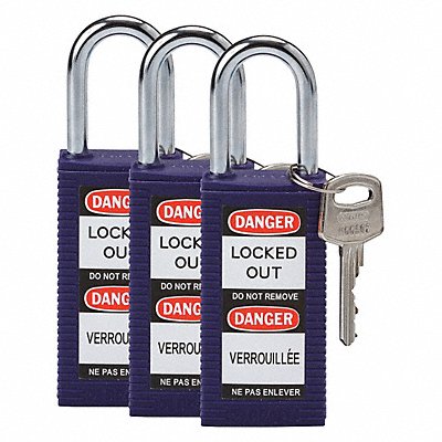 BRADY 123421 H1710 Lockout Padlock KA Purple 3 H PK3