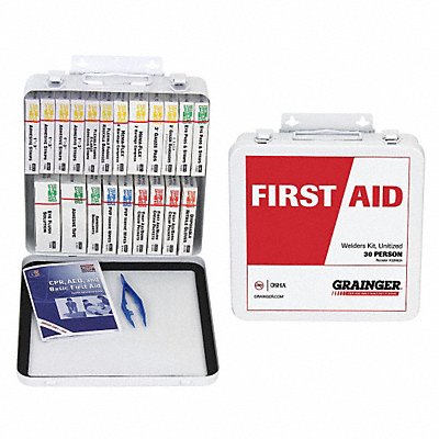 GRAINGER 54577 Burn Care Kit 171pcs 2.75 W 9.5 H White