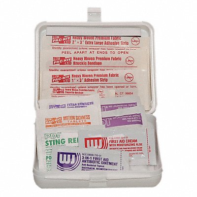 GRAINGER 54602 FirstAidKit w/House 32pcs 1.25x3.25 WHT