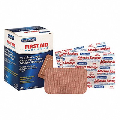 FIRST AID ONLY 1750 Strip Bandages 2 x3 Fabric PK50