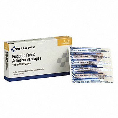 FIRST AID ONLY 1010 Fingertip Bandages 2 x1 3/8 Fabric PK10