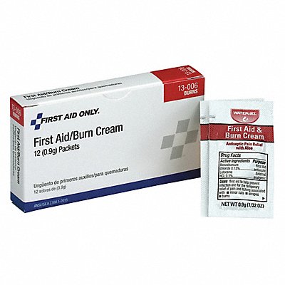 FIRST AID ONLY 13006 Topical Burn Cream 0.03 oz PK12