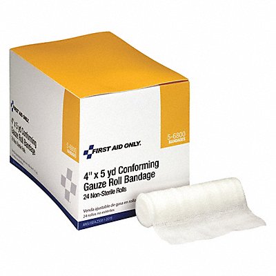 FIRST AID ONLY 56800G Gauze Roll White 4yd L 4 W PK24
