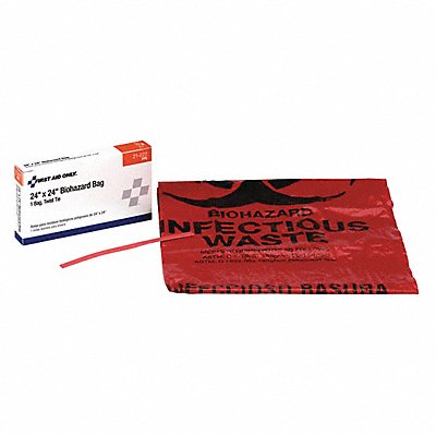 FIRST AID ONLY 21022 Biohazard Bags 20 gal Red