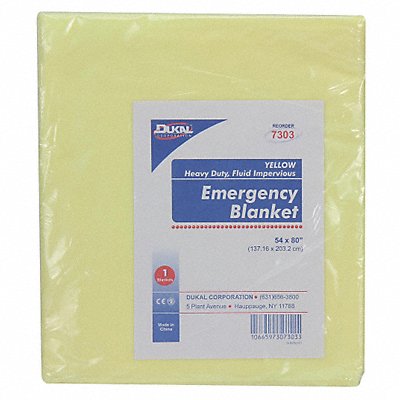 FIRST AID ONLY 22130 Emergency Blanket Yellow 54In x 80In