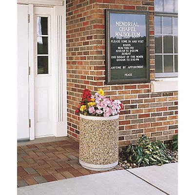 WAUSAU TILE TF4070W22 Planter Round 18in.Lx18in.Wx24in.H