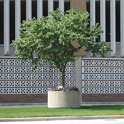 WAUSAU TILE TF4129W22 Planter Round 60in.Lx60in.Wx30in.H