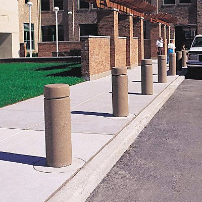WAUSAU TILE TF6010W22 Decorative Bollard 30 in H Grey Concrete