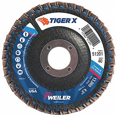 WEILER 98901 J1582 Fiber Disc 4 1/2 in Dia 7/8in Arbor