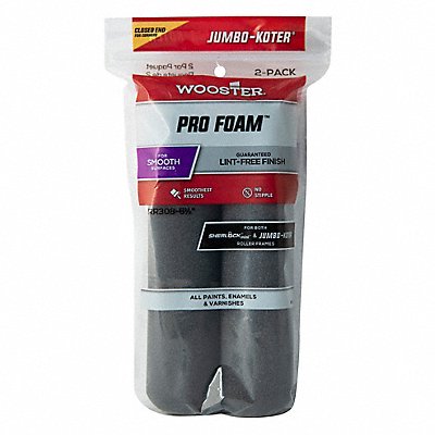 WOOSTER RR308612 Mini Rollers 6 1/2 L No Nap Foam PK2