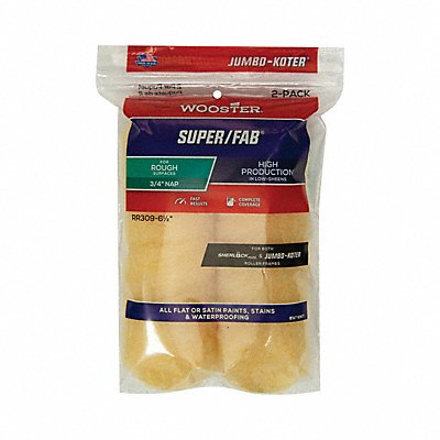 WOOSTER RR309612 Mini Rollers 6 1/2 L 3/4 Nap Knit PK2