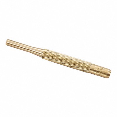STARRETT B565G Brass Drive Pin Punch 1/4 In Tip 4 In L