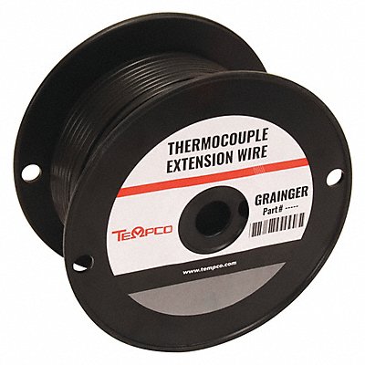 TEMPCO TCWR1009 Thermocouple Ext Wire JX 20AWG Blk 250ft