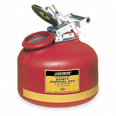 JUSTRITE 14762 Disposal Can 2 gal Red Polyethylene
