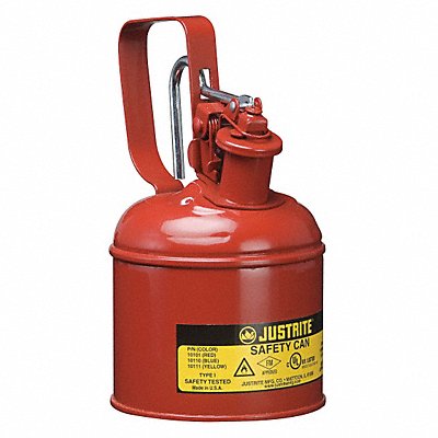 JUSTRITE 10101 Type I Safety Can 1/4 gal Red 8-1/4In H