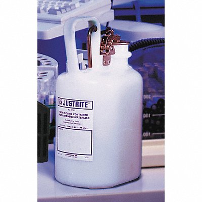 JUSTRITE 12161 Disposal Can 1 gal White Polyethylene