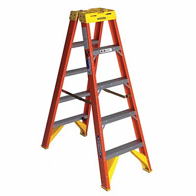 WERNER T6205 Twin Stepladder Fiberglass IA 5ft T6200