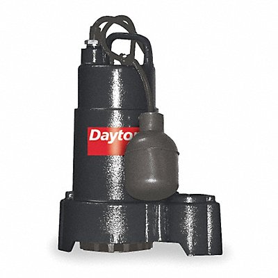 DAYTON 3BB77 Submersible Sump Pump 15ft 12.25in 120VAC
