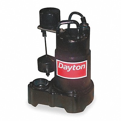 DAYTON 3BB82 Submersible Sump Pump 15ft 12.25in 120VAC