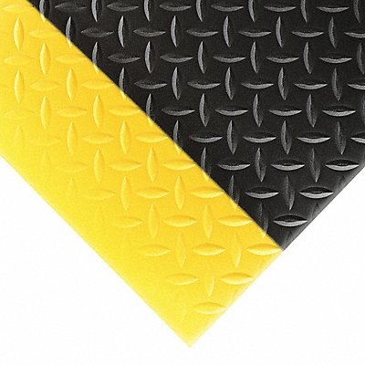 NOTRAX 419S0039BY Antifatigue Mat Black YllwBrdr 3x9ft