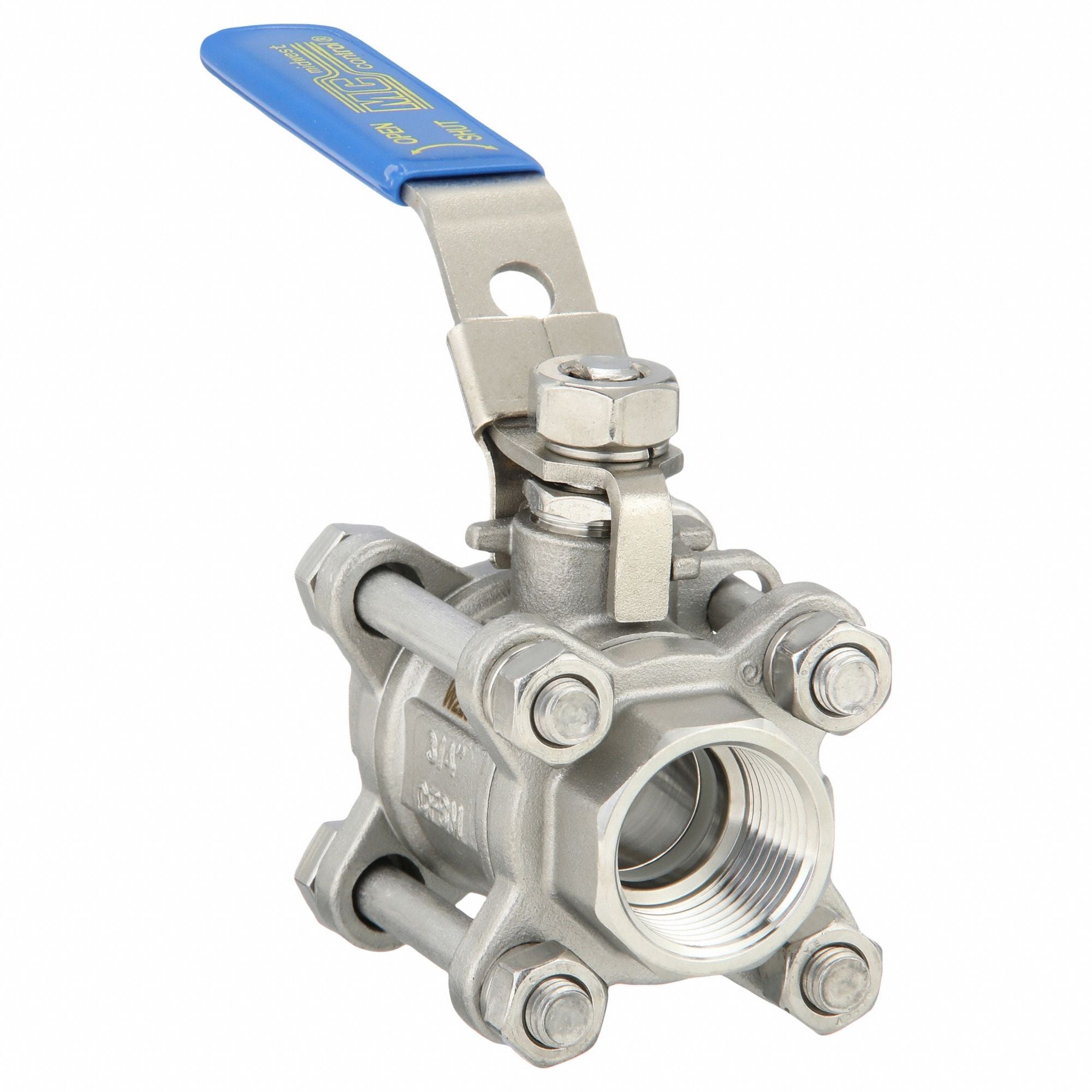 GRAINGER GS3P1K75 Manual 2-Way Ball Valve NPT 316 SS
