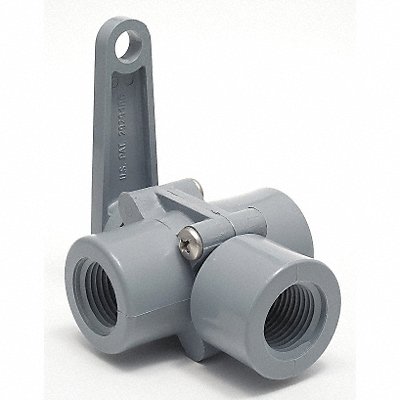 GRAINGER 2361790 PVC Ball Valve 3-Way FNPT x FNPT 1/2 in