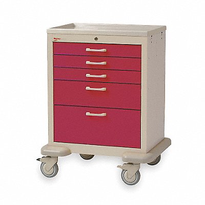 METRO MBX3110TLRE Medical Cart Steel/Polymer Red/Lt.Taupe