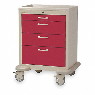 METRO MBX1210TLRE Medical Cart Steel/Polymer Taupe/Red
