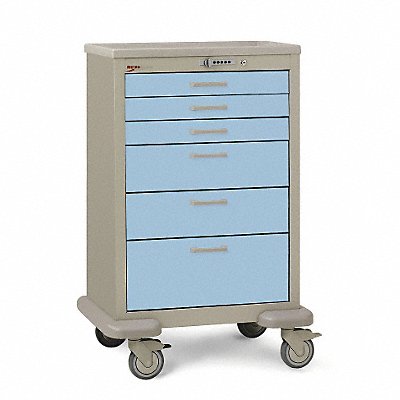 METRO MBX3210TLSB Medical Cart Steel/Polymer Taupe/Blue