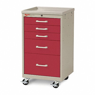 METRO MBC3110TLRE Compact Cart Steel/Polymer Taupe/Red