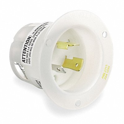 HUBBELL HBL2315 Flg LckInl 20 A White L5-20P Steel