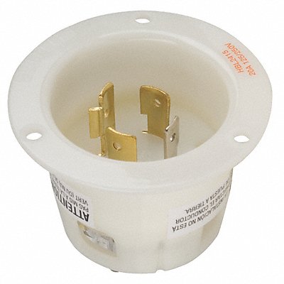 HUBBELL HBL2415 Flg LckInl 20 A White L14-20P Steel