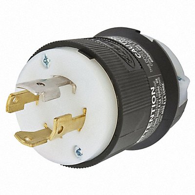 HUBBELL HBL2761 LckPlg Strt 30 A Blk White Nylon 4Blds