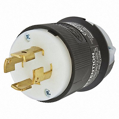 HUBBELL HBL3431C LckPlg Strt 30 A Blk White Nylon 4Blds
