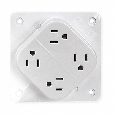 HUBBELL HBL415W Receptacle White 15 A 2P3W Back 1PK