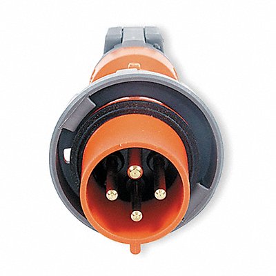 HUBBELL HBL430P12W IEC Pin and Sleeve Plug 30 A Orange 3Pl