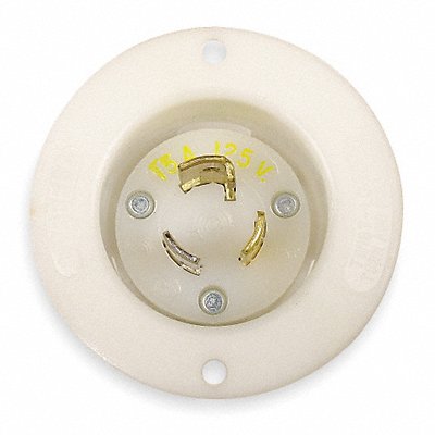 HUBBELL HBL4716C Flanged Locking Inlet 15 A White L5-15P