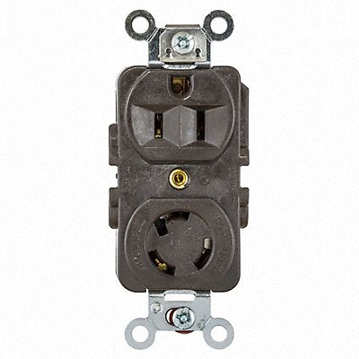 HUBBELL HBL4792 Duplex Locking Receptacle Brown 2P