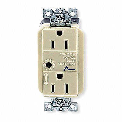 HUBBELL HBL5260ISA Receptacle Ivory 15 A 2P3W Side 1PK