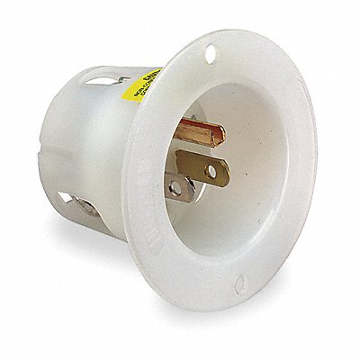 HUBBELL HBL5278C Flanged Inlet White 15 A Round 5-15P