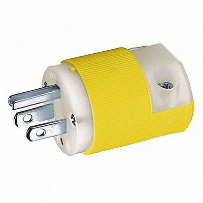 HUBBELL HBL52CM66C Straight Blade Plug Yllw 15 A Stnd 5-15P