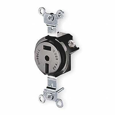 HUBBELL HBL5552B Receptacle Black 20 A 2P2W Side 1PK