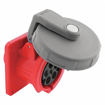 HUBBELL HBL560R7W Watertight Pn Slv Rec Red 60 A 4Pl Three