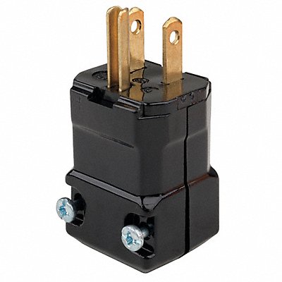 HUBBELL HBL5965VBLK Straight Blade Plug Black 15 A Hng 5-15P