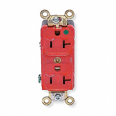 HUBBELL HBL8300ILR Receptacle Red 20 A 2P3W Back Side 1PK