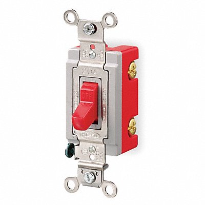 HUBBELL HBL1221R Wall Switch Red 20A Back Side SnglPole