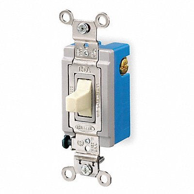 HUBBELL HBL1557I Wall Switch Ivry 20A Bk Sd SnglPole/DblThrw